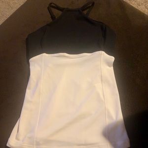 Lululemon black/white high neck tank